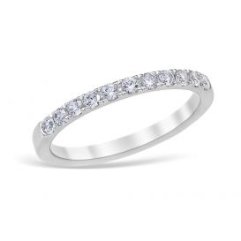 Mezzaluna Pavé 0.33 ctw Wedding Ring 14K White Gold