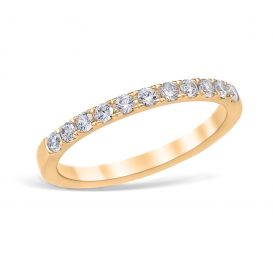 Mezzaluna Pavé 0.33 ctw Wedding Ring 18K Yellow Gold