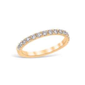 Mezzaluna Pavé 0.45 ctw Wedding Ring 14K Yellow Gold