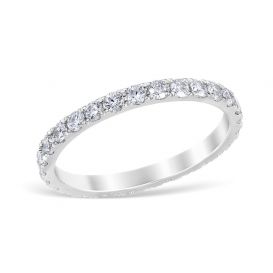 Mezzaluna Pavé 0.84 ctw Wedding Ring 18K White Gold
