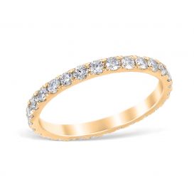 Mezzaluna Pavé 0.84 ctw Wedding Ring 18K Yellow Gold