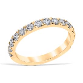 Mezzaluna Pavé 0.75 ctw Wedding Ring 14K Yellow Gold