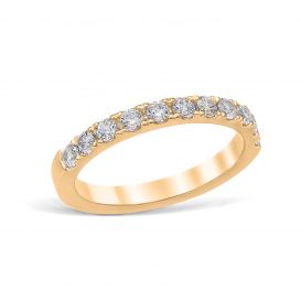 Mezzaluna Pavé 0.55 ctw Wedding Ring 18K Yellow Gold
