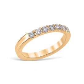 Mezzaluna Pavé 0.35 ctw Wedding Ring 14K Yellow Gold