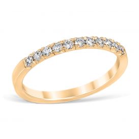 French Pavé 0.22 ctw Wedding Ring 18K Yellow Gold