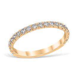 French  Pavé 0.42 ctw Wedding Ring 18K Yellow Gold