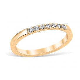French Pavé 0.14 ctw Wedding Ring 18K Yellow Gold