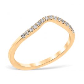 Classic Contour 0.15 ctw. Curve 3 Wedding Ring 14K Yellow Gold