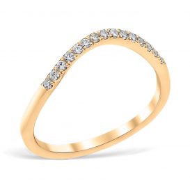 Classic Contour 0.15 ctw. Curve 4 Wedding Ring 18K Yellow Gold