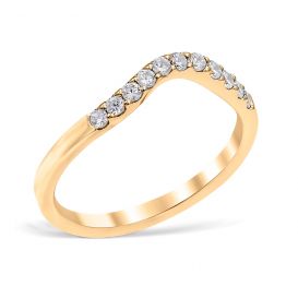 Classic Contour 0.22 ctw. Curve 2 Wedding Ring 14K Yellow Gold