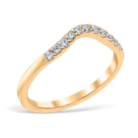 Classic Contour 0.22 ctw. Curve 3 Wedding Ring 14K Yellow Gold
