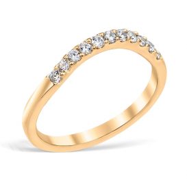 Classic Contour 0.22 ctw. Curve 4 Wedding Ring 14K Yellow Gold