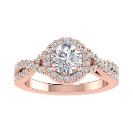 Serena 14k Rose Gold Halo Engagement Ring