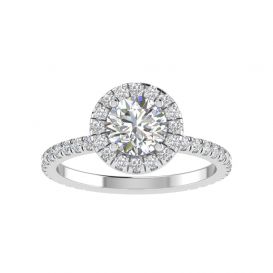 Amelia 18k White Gold Halo Engagement Ring
