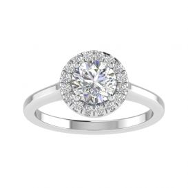 Allie Platinum Halo Engagement Ring