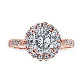 Whitehouse Signature 14k Rose Gold Halo Engagement Ring