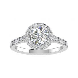 Alexandra 18k White Gold Halo Engagement Ring