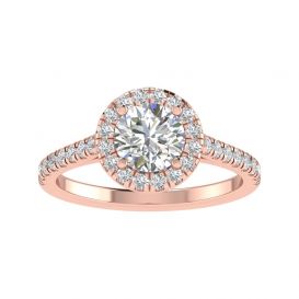 Alexandra 14k Rose Gold Halo Engagement Ring