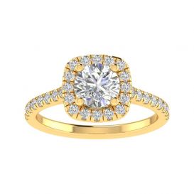 Maria 14k Yellow Gold Halo Engagement Ring