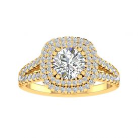 Camilla 18k Yellow Gold Halo Engagement Ring