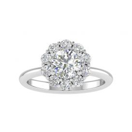 Kylie 18k White Gold Halo Engagement Ring