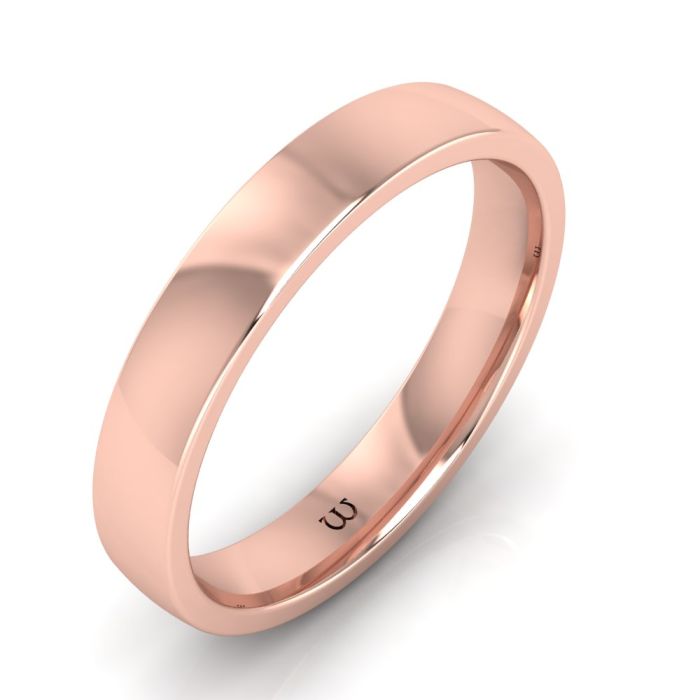 4MM COMFORT FIT DOMED WEDDING BAND 14K ROSE GOLD