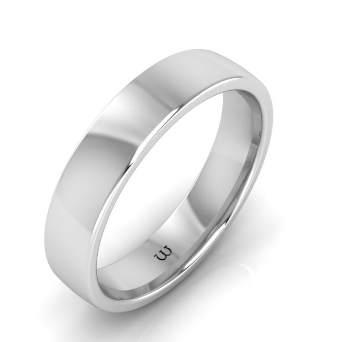 5MM COMFORT FIT DOMED WEDDING BAND 14K WHITE GOLD