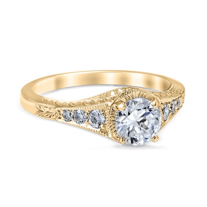 Palisades 18K Yellow Gold Vintage Filigree Engagement Ring