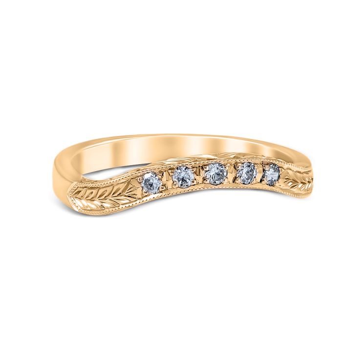 Floral Burst Wedding Ring 14K Yellow Gold