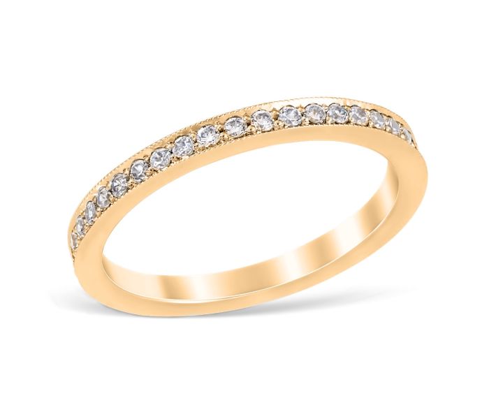 Heritage Pavé 0.42 ctw Wedding Ring 18K Yellow Gold