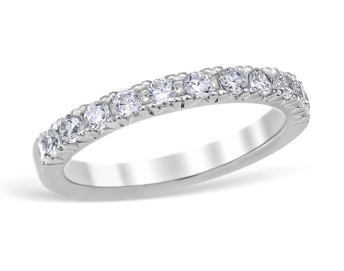 French Pavé 0.44 ctw Wedding Ring Platinum
