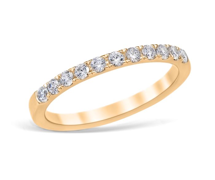 Mezzaluna Pavé 0.33 ctw Wedding Ring 18K Yellow Gold