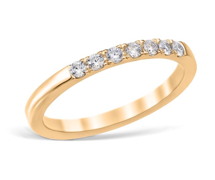 Mezzaluna Pavé 0.21 ctw Wedding Ring 18K Yellow Gold