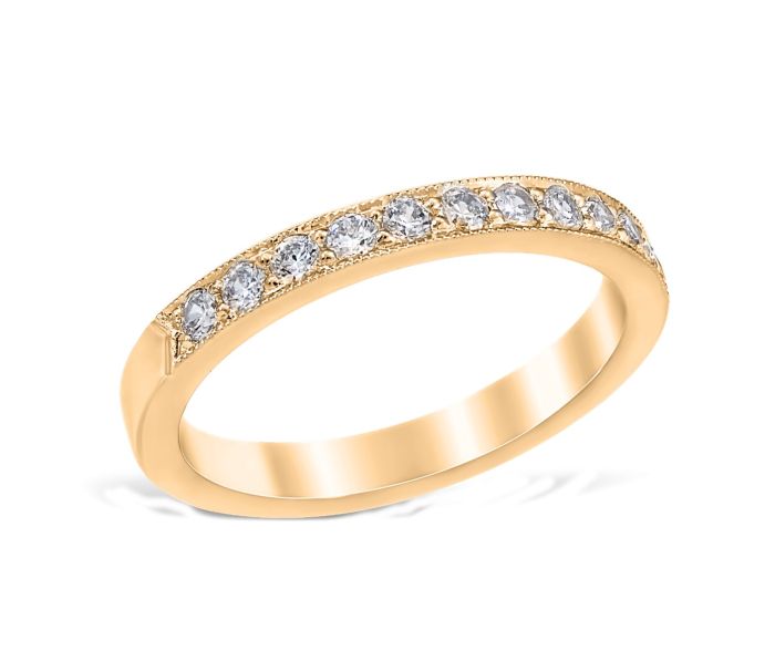 Heritage Pavé 0.33 ctw Wedding Ring 18K Yellow Gold