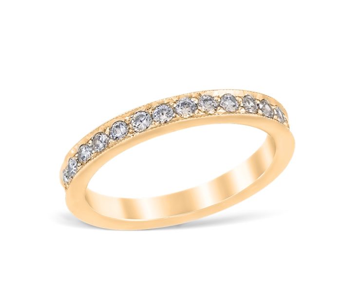 Heritage Pavé 0.87 ctw Wedding Ring 18K Yellow Gold