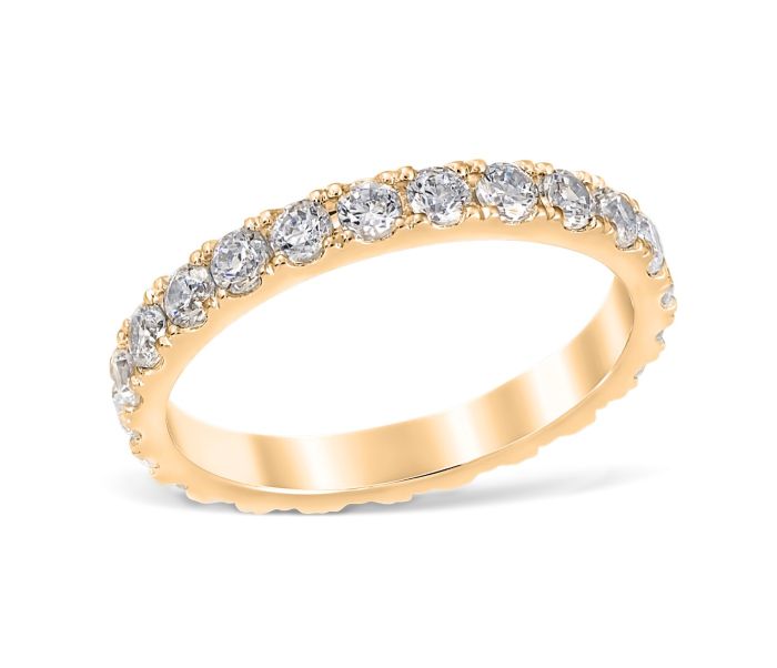 Mezzaluna Pavé 1.20 ctw Wedding Ring 18K Yellow Gold