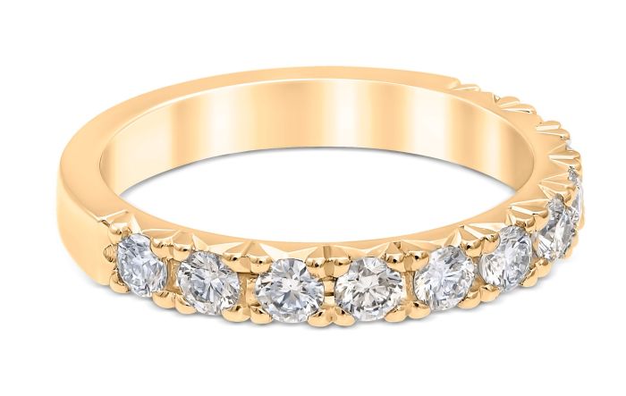 French Pavé 0.77 ctw Wedding Ring 18K Yellow Gold