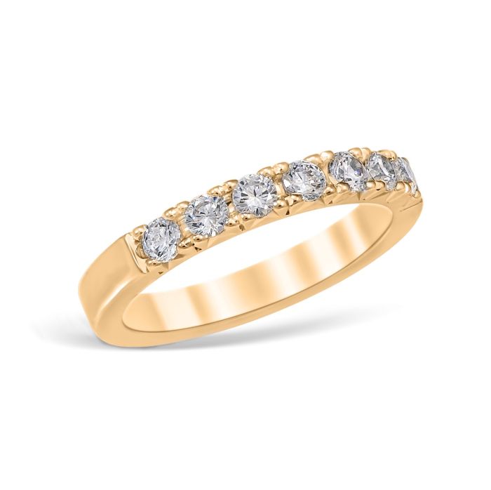 French Pavé 0.49 ctw Wedding Ring 18K Yellow Gold