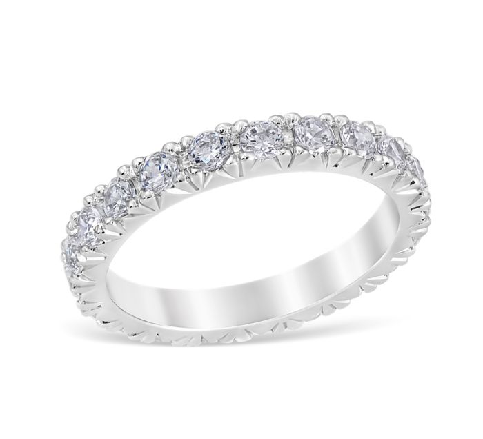 French Pavé 1.47 ctw Wedding Ring Platinum