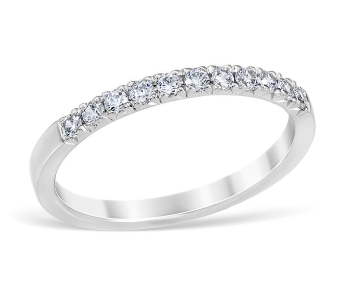 French Pavé 0.14 ctw Wedding Ring Platinum