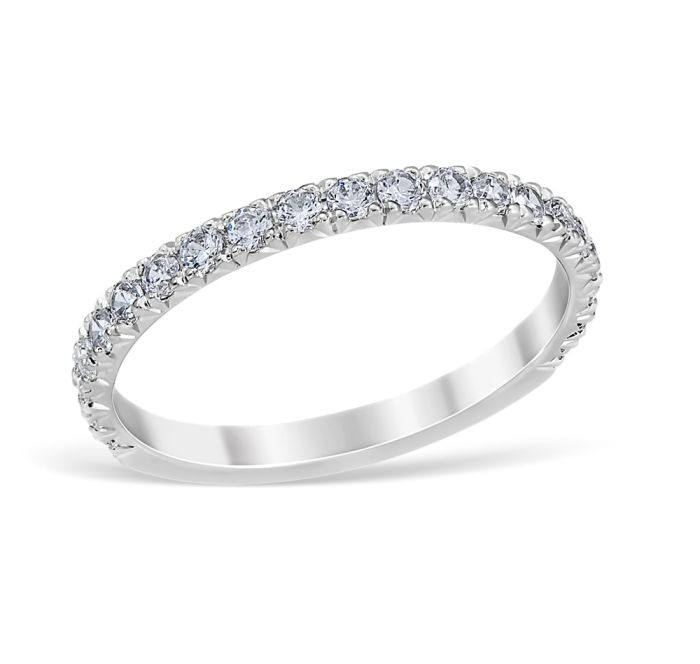 French Pavé 0.42 ctw Wedding Ring Platinum