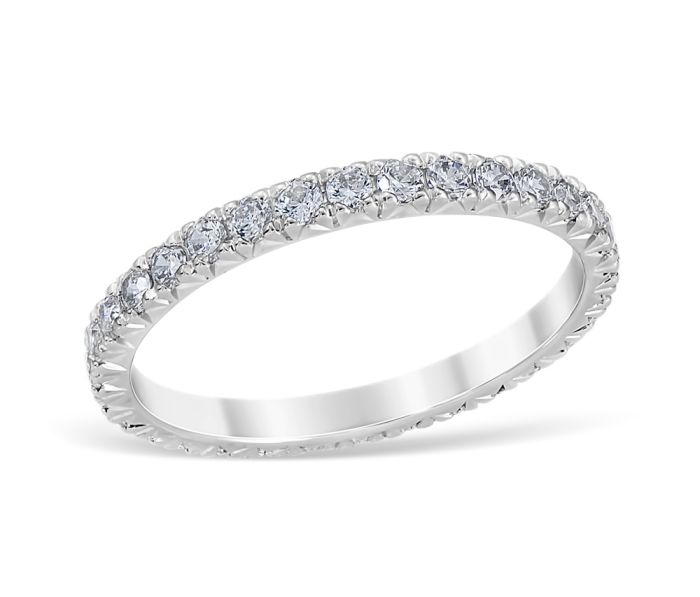 French Pavé 0.64 ctw Wedding Ring Platinum