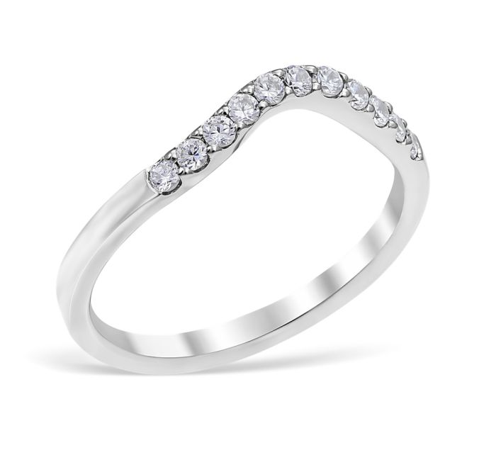 Classic Contour 0.22 ctw. Curve 2 Wedding Ring Platinum