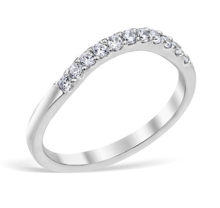 Classic Contour 0.22 ctw. Curve 4 Wedding Ring Platinum
