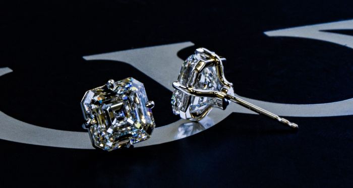 6.00CTW ASSCHER CUT DIAMOND STUD EARRINGS