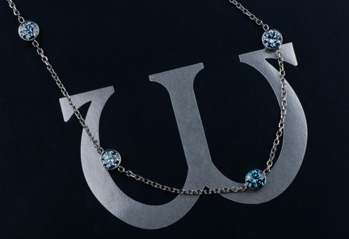 3.50CTW BLUE DIAMOND BY THE YARD (STATION) NECKLACE