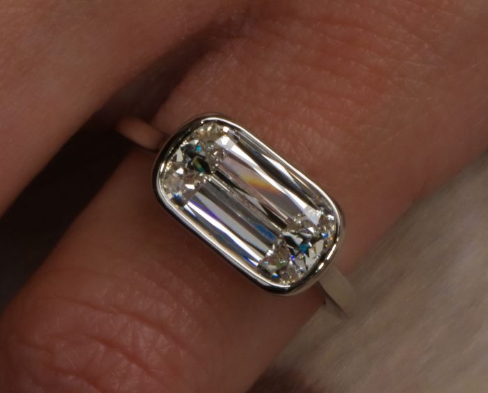 Bezel Set Capsule Cut Ring