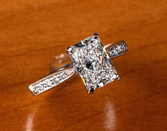 Platinum Die-Struck Solitaire Engagement Ring