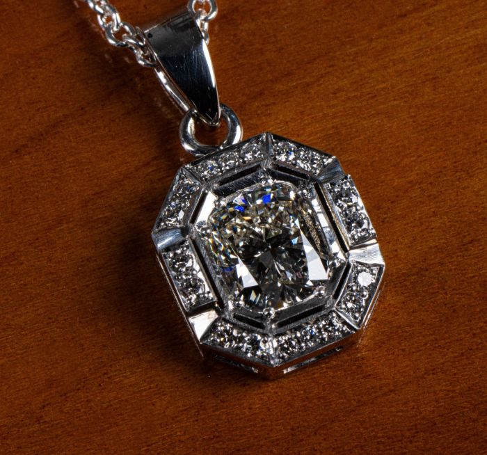 Custom Handmade Platinum Diamond Pendant