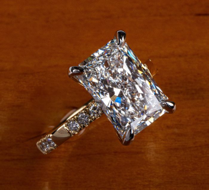 Custom Engagement Ring with Diamond Accents